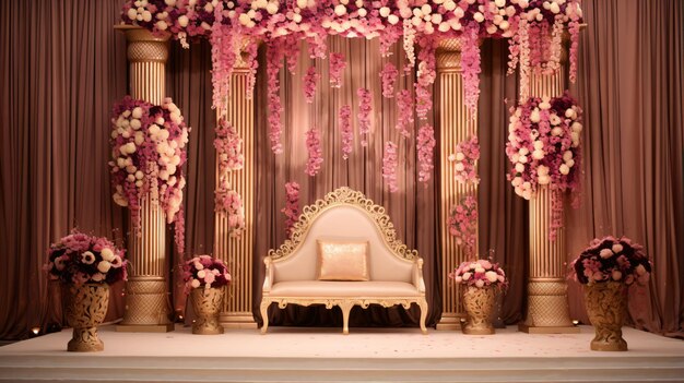 Glam Low-budget Wedding Stage Decoration