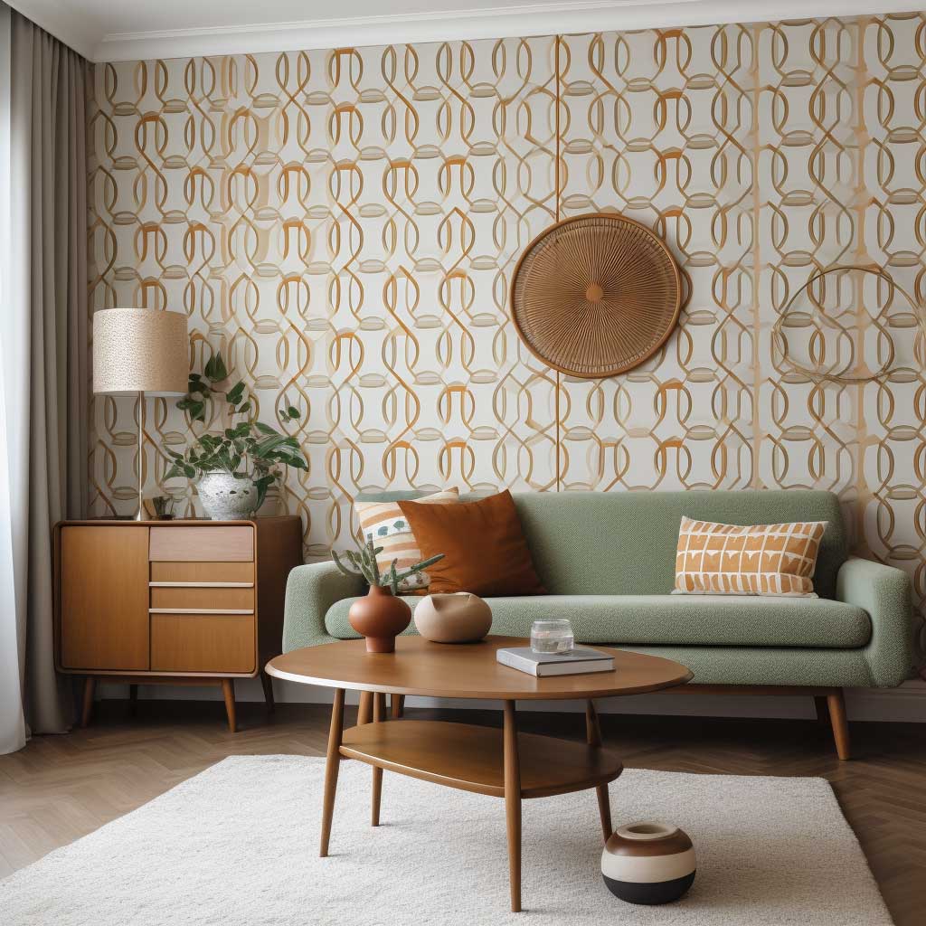 Retro Revival Living Room Wallpaper Ideas