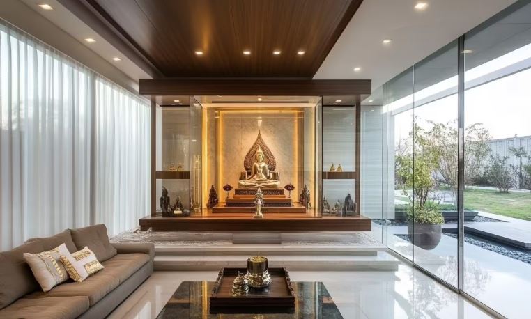 Built-in Mandir Design in Your Hall