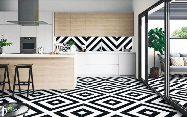 Classic Black-and-White Tiles