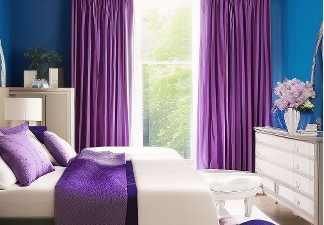 Lavender and Blue Colour Combination interior