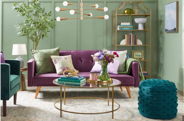 Lavender and Green Combination interior