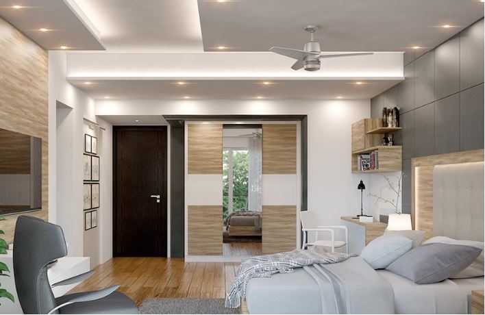 Layered Modern Bedroom Ceiling Designs