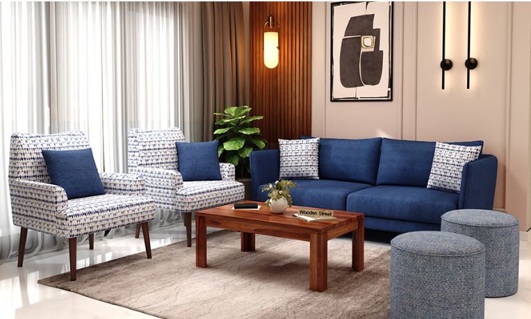 Navy and white sofa color