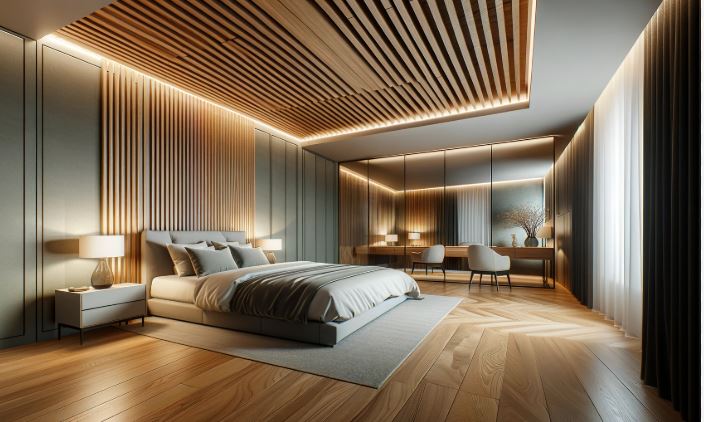 Panelled False Ceiling Designs for the Bedroom