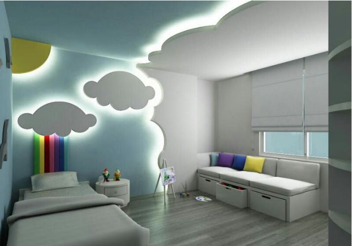 Soft-edged Island Ceiling for Your Kids' Room- Dreamy Skies