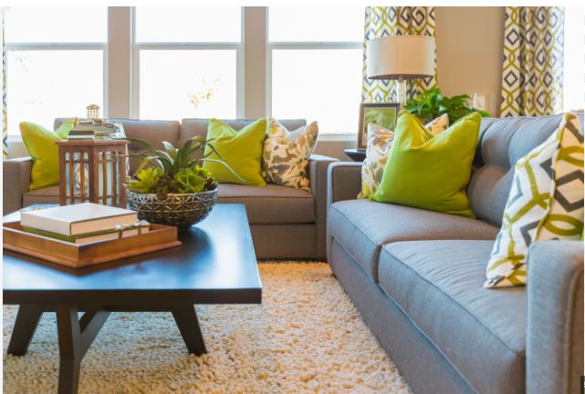 sofa colors Grey on Greenish-Yellow