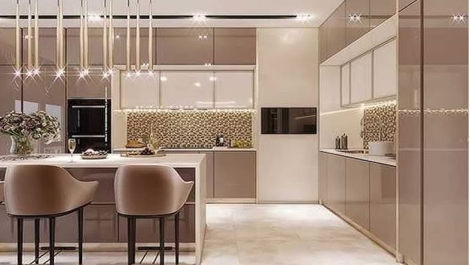 Brown-modular-kitchen