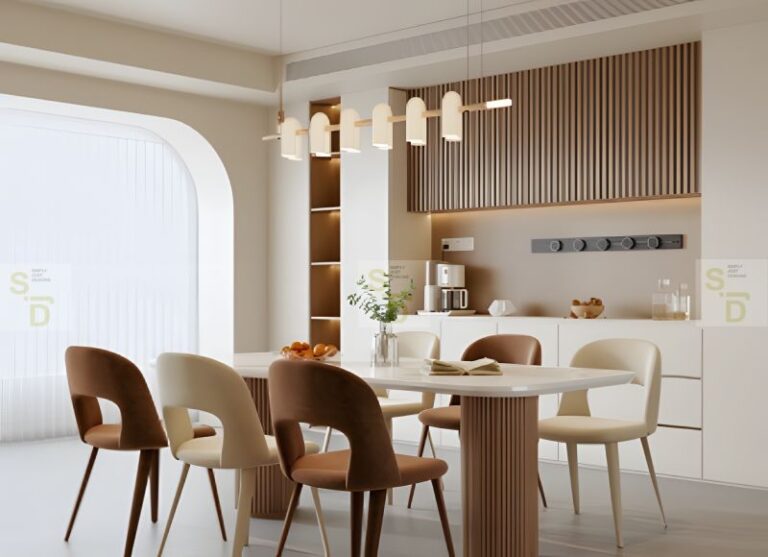 Contemporary Dining Space with Mixed Seating