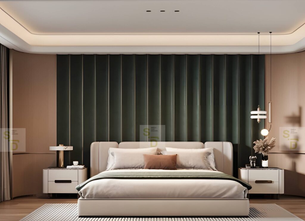 Luxurious-Bedroom-with-Green-Accent-Wall.