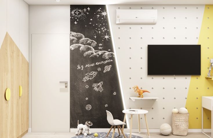 Chalkboard Wall and White