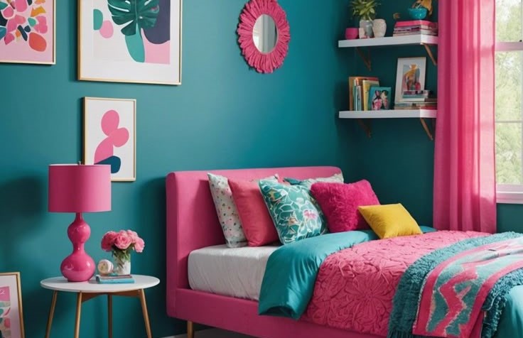 Fuschia And Teal