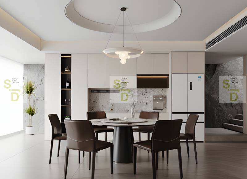 Modern Dining Room with Circular Theme